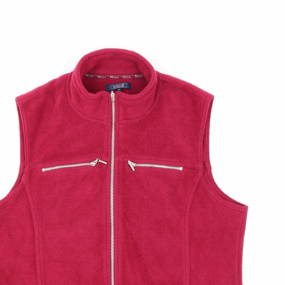 Maine New England Womens Pink Gilet Jacket Size 16 Zip