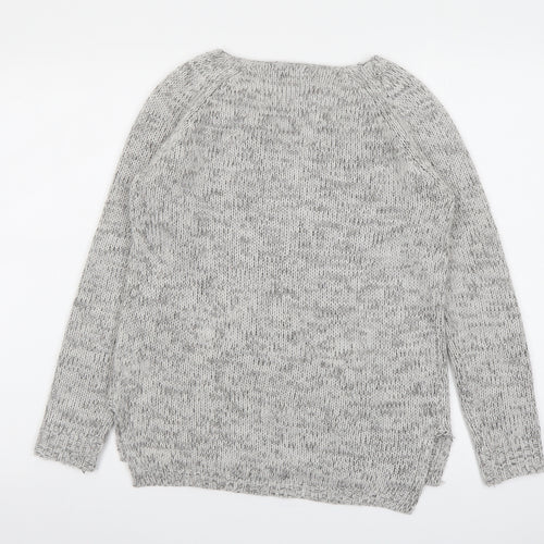 Stradivarius Womens Grey Round Neck Acrylic Pullover Jumper Size S