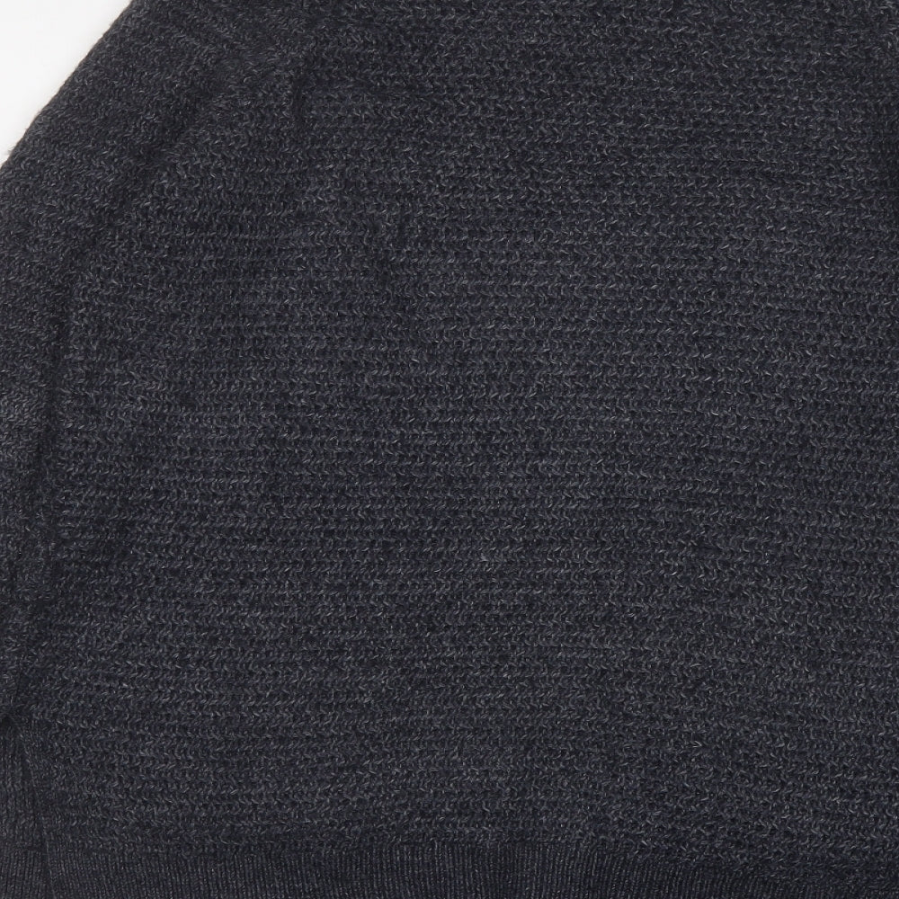 Fat Face Womens Grey V-Neck Acrylic Cardigan Jumper Size 12