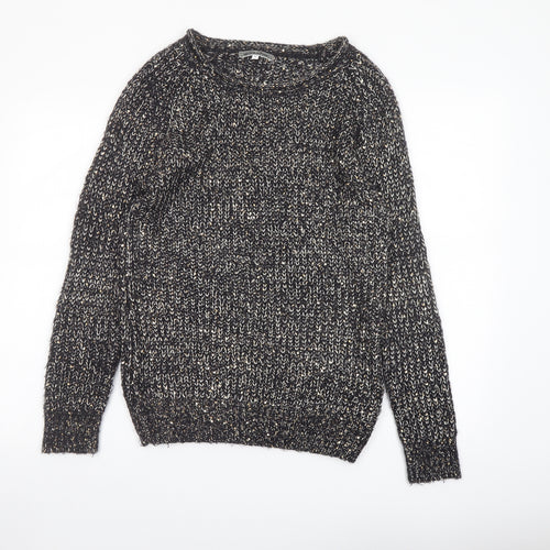 New Look Womens Black Round Neck Acrylic Pullover Jumper Size M