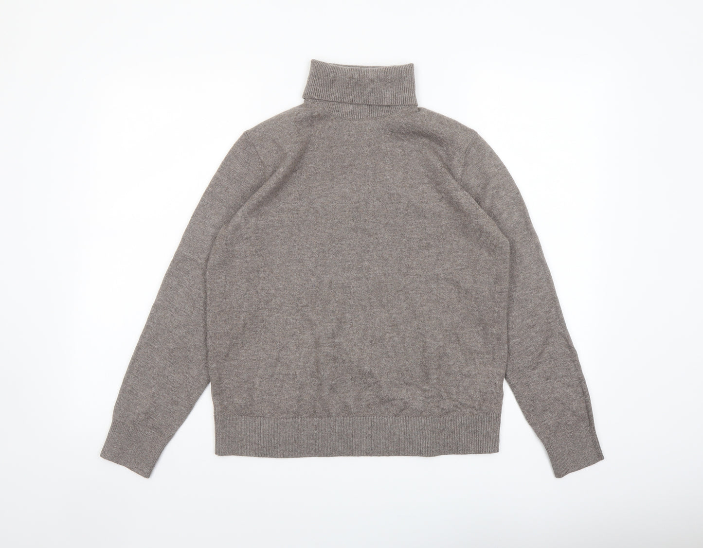 Marks and Spencer Womens Beige Roll Neck Polyester Pullover Jumper Size S