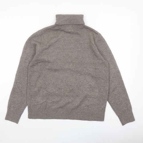 Marks and Spencer Womens Beige Roll Neck Polyester Pullover Jumper Size S