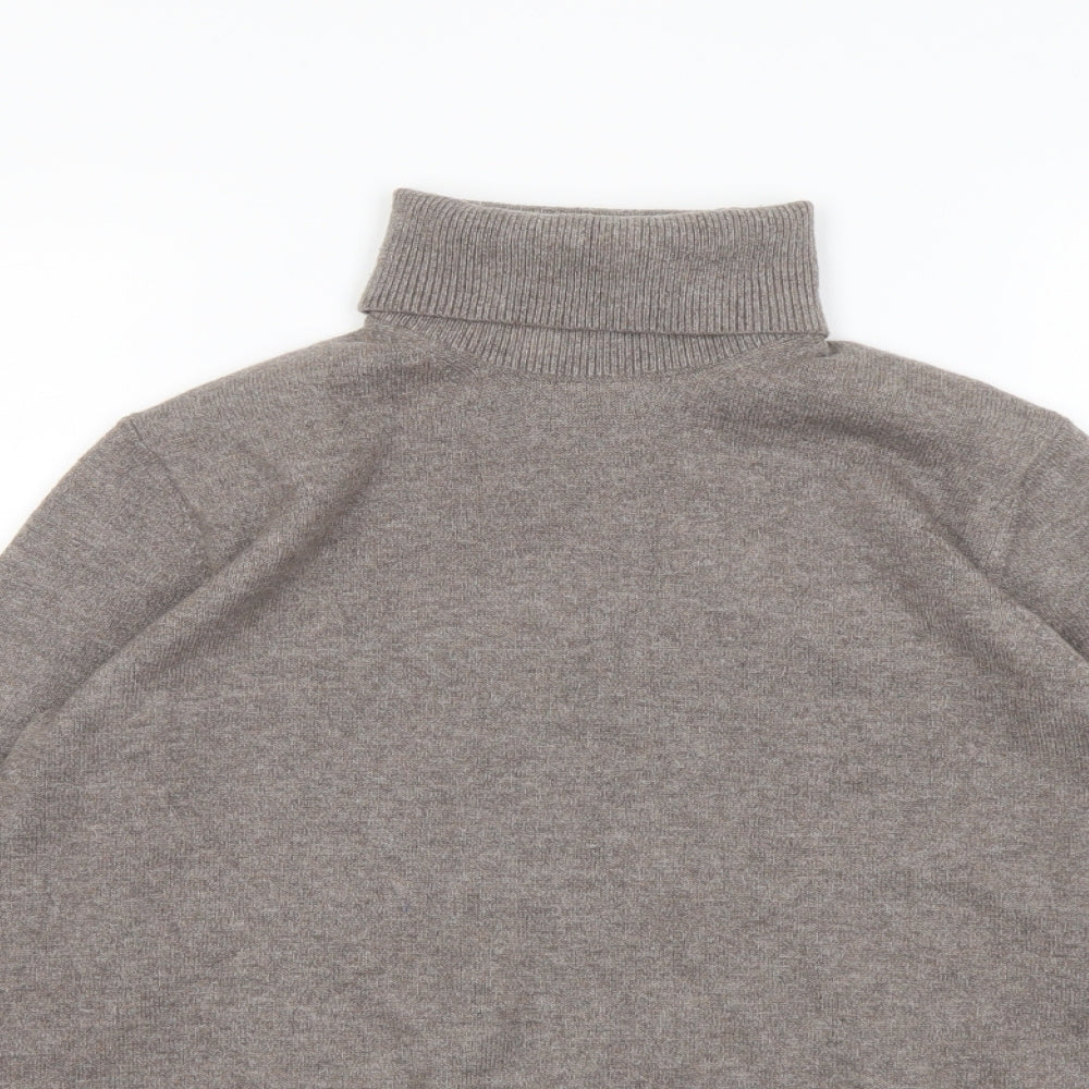 Marks and Spencer Womens Beige Roll Neck Polyester Pullover Jumper Size S