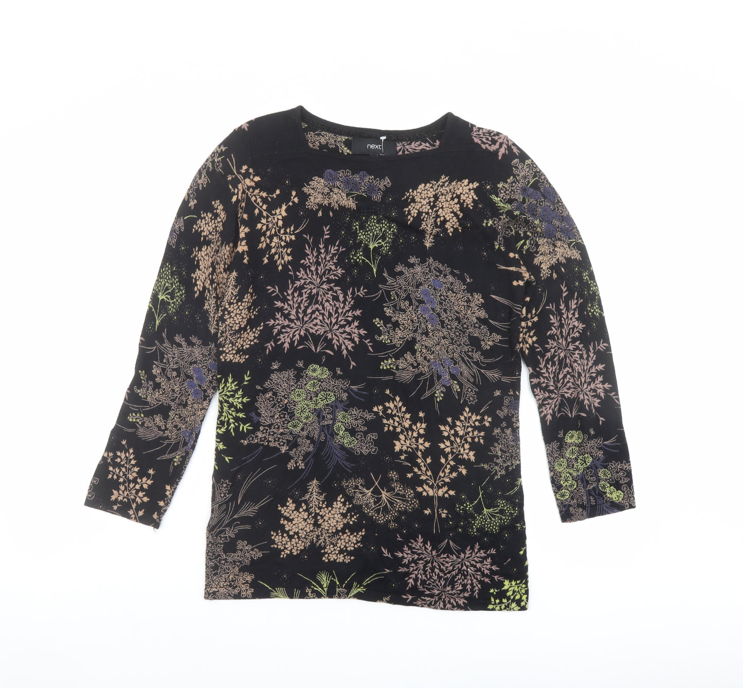 NEXT Womens Pink Round Neck Floral Cotton Pullover Jumper Size 10