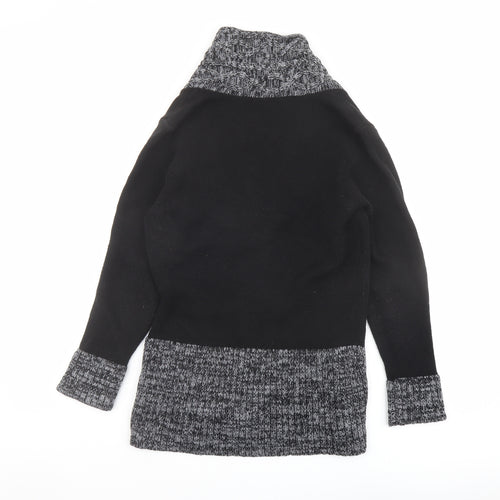 Romamn Womens Black V-Neck Acrylic Pullover Jumper Size 10