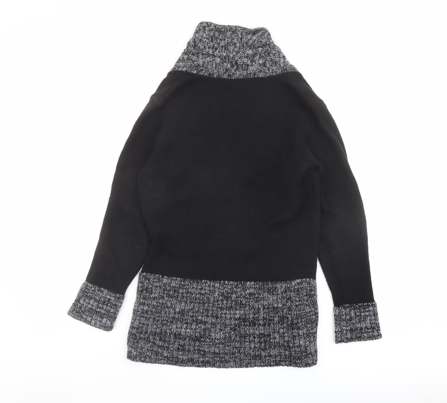 Romamn Womens Black V-Neck Acrylic Pullover Jumper Size 10