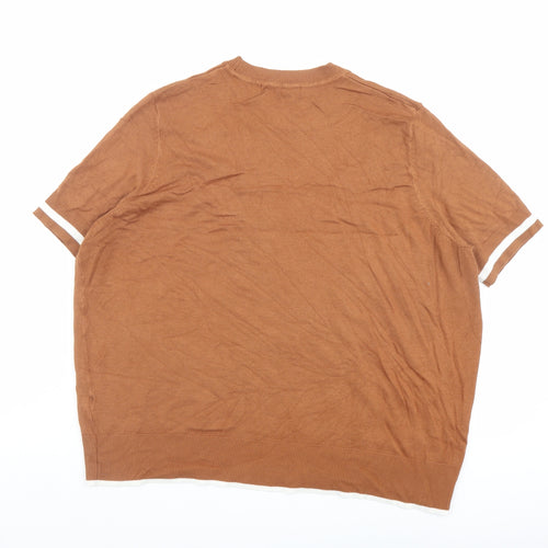 Marks and Spencer Womens Brown Crew Neck Viscose Pullover Jumper Size 18