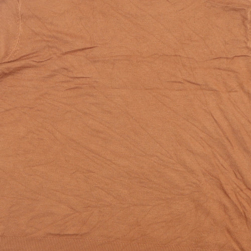 Marks and Spencer Womens Brown Crew Neck Viscose Pullover Jumper Size 18