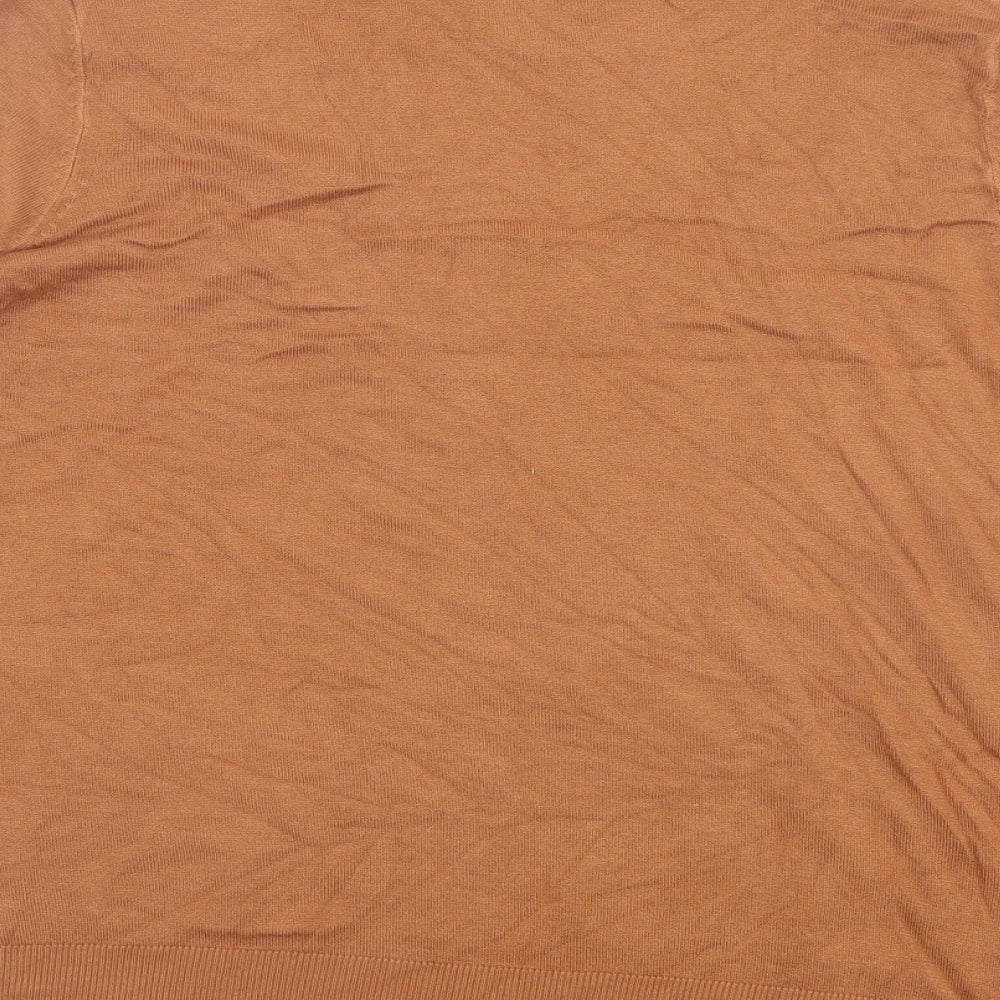 Marks and Spencer Womens Brown Crew Neck Viscose Pullover Jumper Size 18
