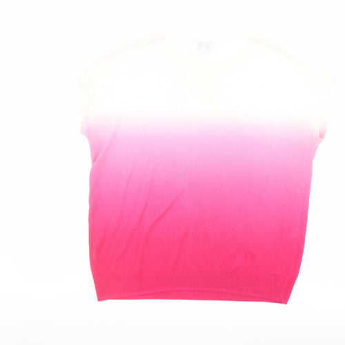 Monsoon Womens Pink Round Neck Acrylic Pullover Jumper Size M
