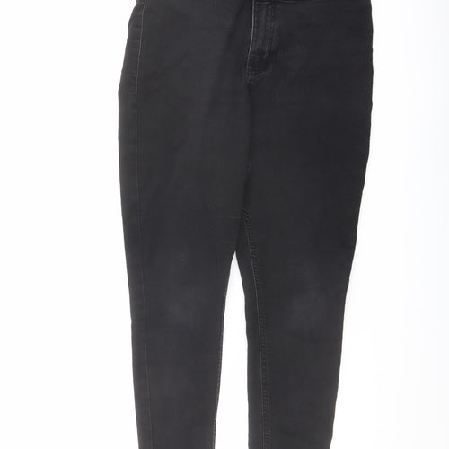 Marks and Spencer Womens Black Cotton Skinny Jeans Size 12 L25 in Regular Button
