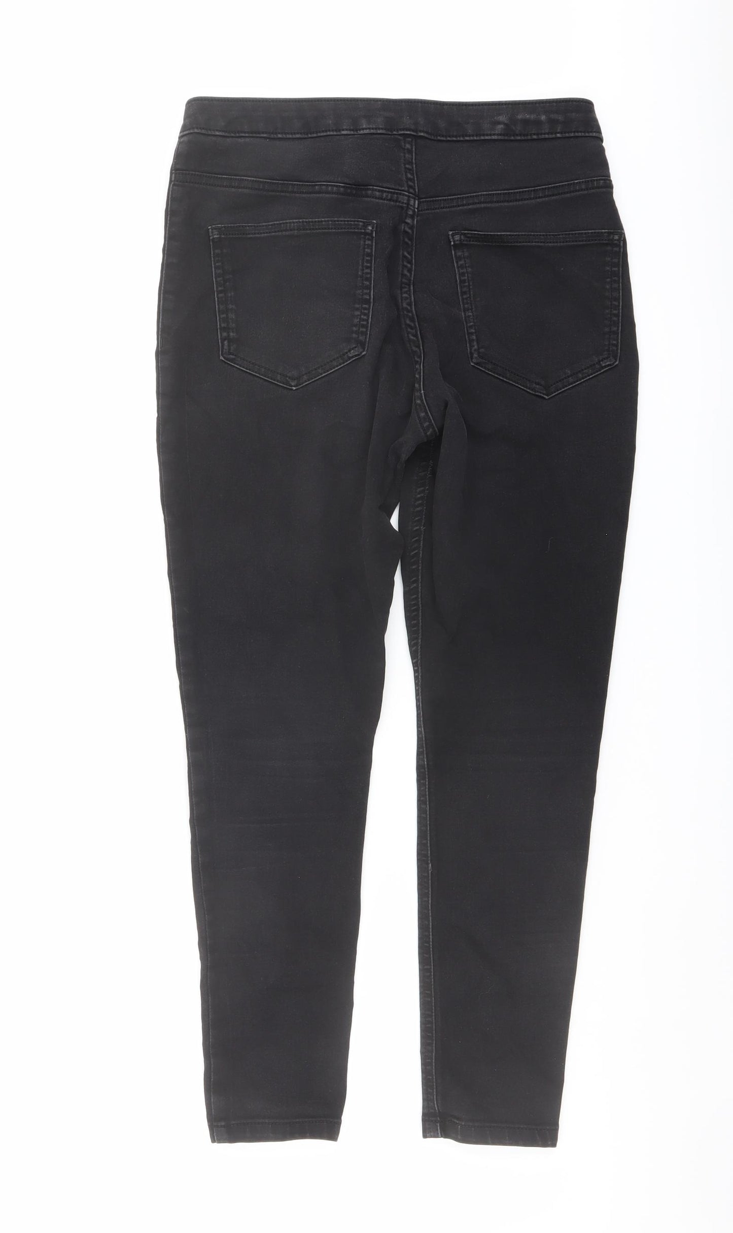 Marks and Spencer Womens Black Cotton Skinny Jeans Size 12 L25 in Regular Button