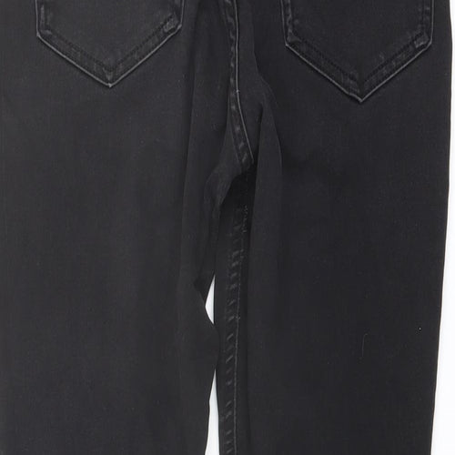 Marks and Spencer Womens Black Cotton Skinny Jeans Size 12 L25 in Regular Button