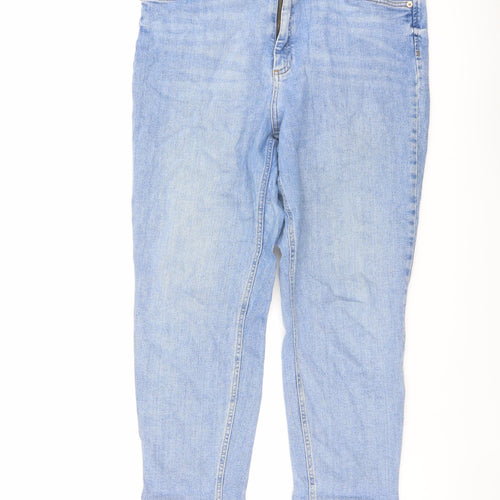 ASOS Womens Blue Cotton Mom Jeans Size 35 in L36 in Regular Button