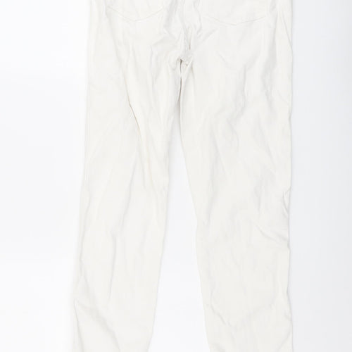 Bershka Womens White Cotton Skinny Jeans Size 8 L25 in Regular Button