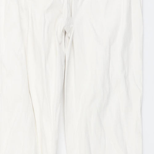Bershka Womens White Cotton Skinny Jeans Size 8 L25 in Regular Button