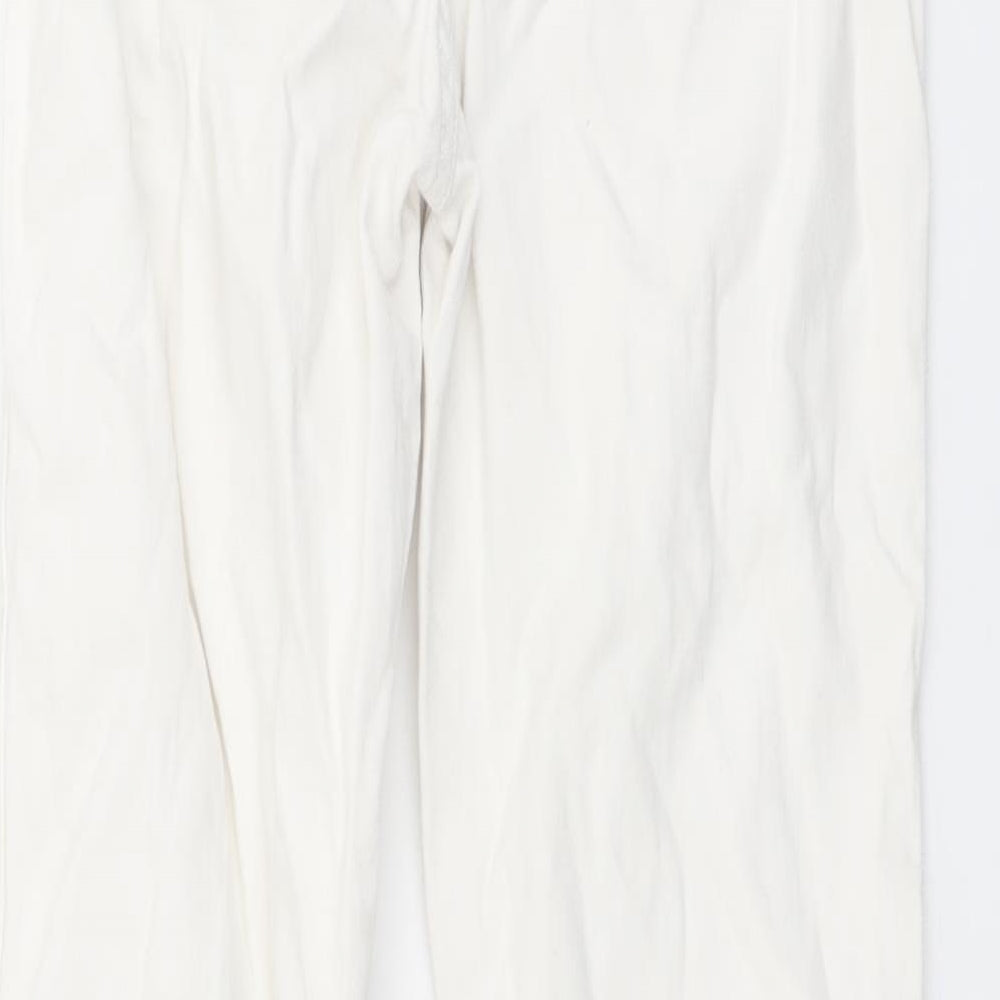 Bershka Womens White Cotton Skinny Jeans Size 8 L25 in Regular Button