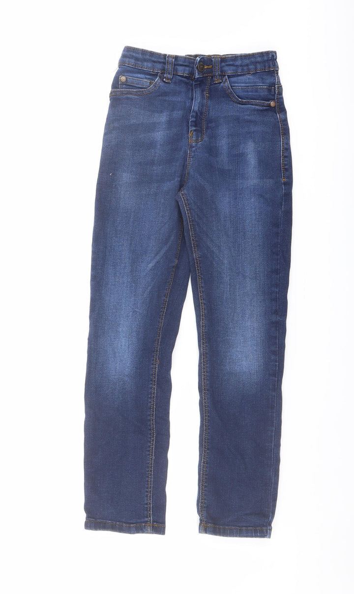 NEXT Boys Blue Cotton Straight Jeans Size 9 Months Regular Button