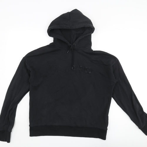 USA Pro Womens Black Polyester Pullover Hoodie Size 16 Pullover - Embroidered Logo