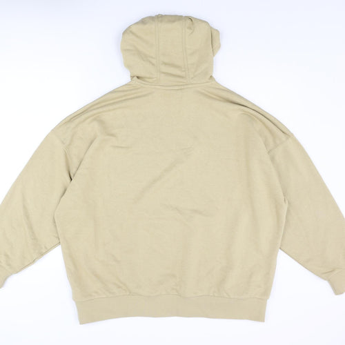 adidas Womens Beige Cotton Pullover Hoodie Size 12 Pullover - Logo Oversized