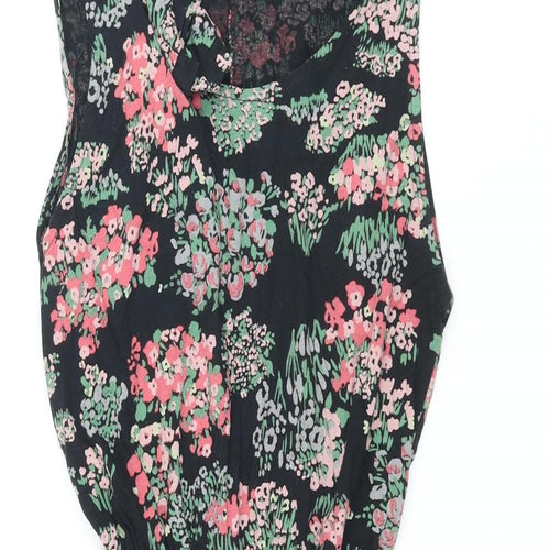 Topshop Womens Multicoloured Floral Cotton Mini Size 8 Round Neck Pullover - Bow