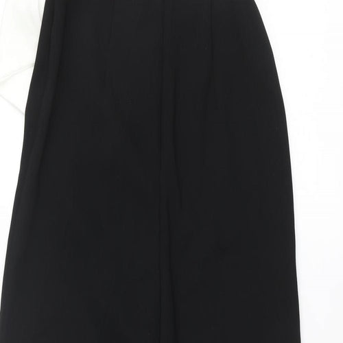 Wallis Womens Black Polyester Jumpsuit One-Piece Size 8 L29 in Zip - Bow