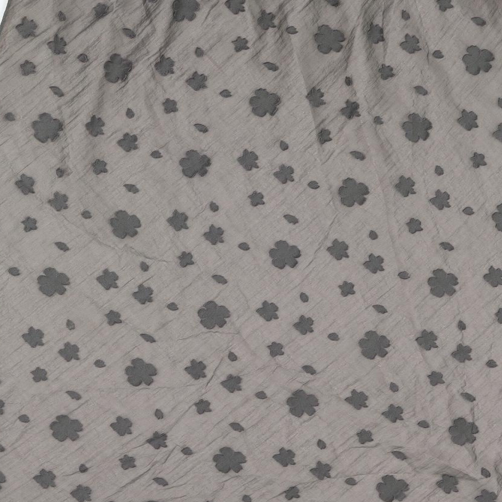 Jacques Vert Womens Grey Floral Nylon Flare Skirt Size 16