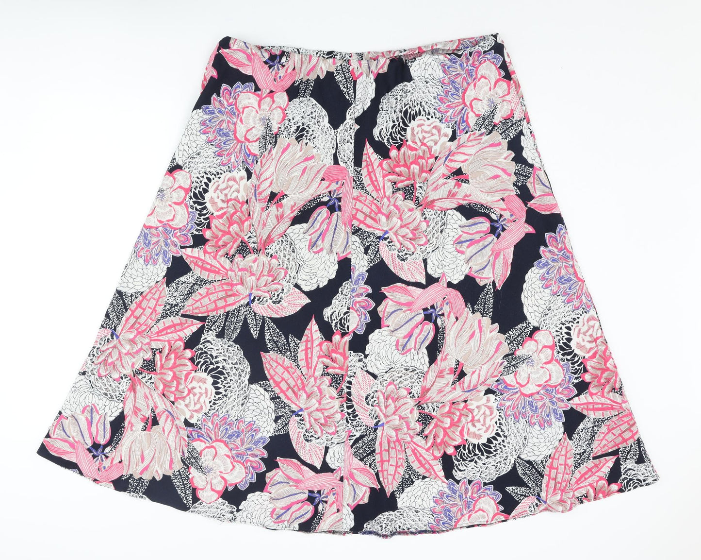 Classic Womens Multicoloured Floral Polyester A-Line Skirt Size 20