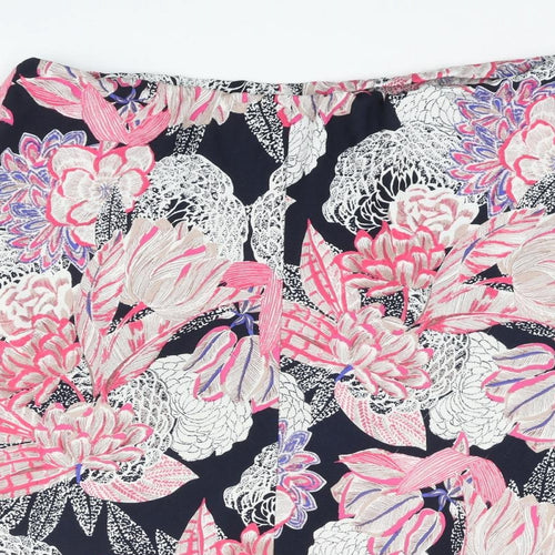 Classic Womens Multicoloured Floral Polyester A-Line Skirt Size 20