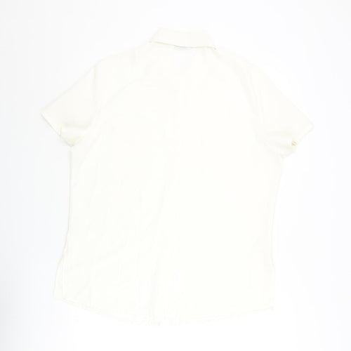 BHS Womens Ivory Polyester Basic Button-Up Size 16 Collared