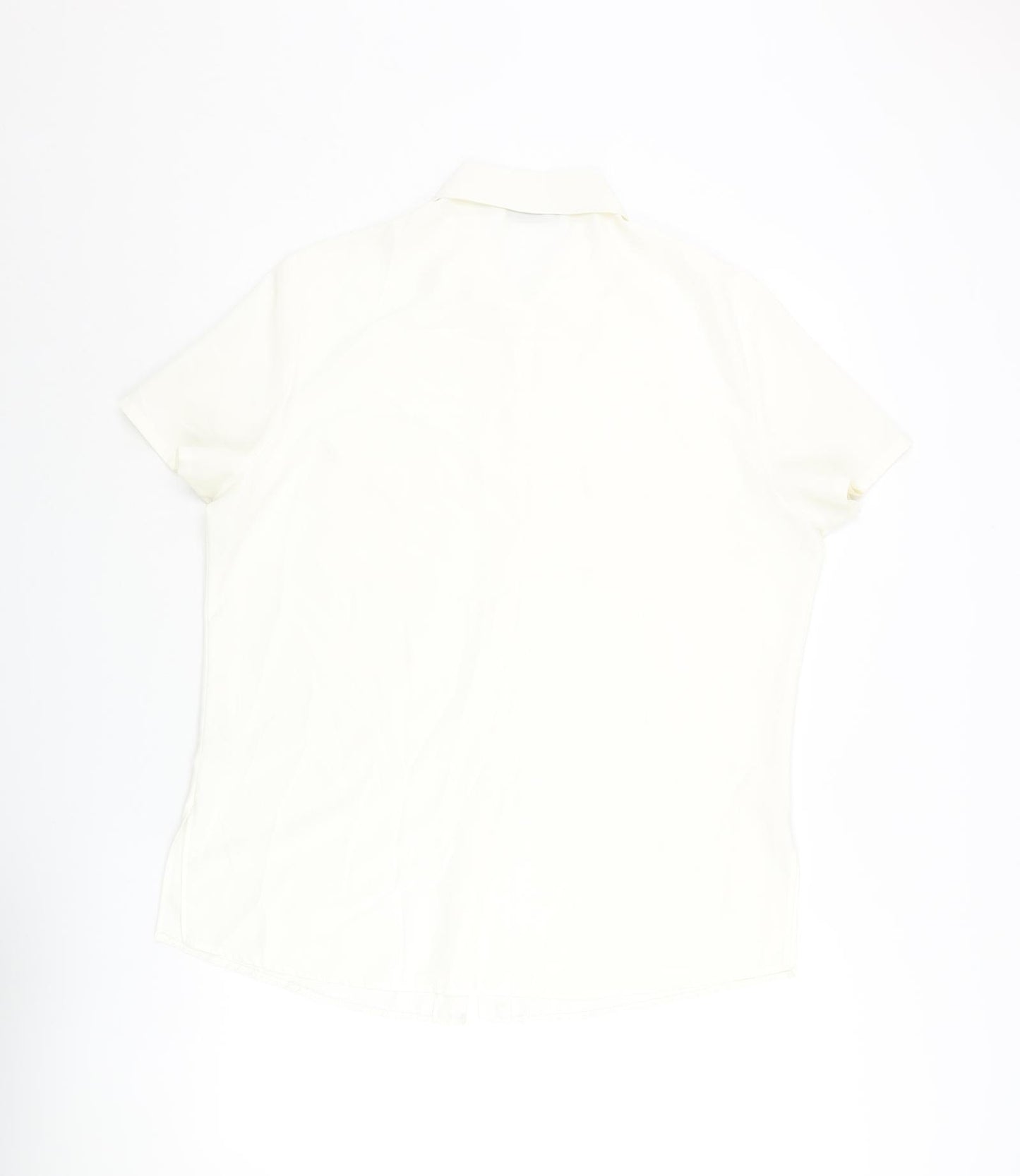 BHS Womens Ivory Polyester Basic Button-Up Size 16 Collared