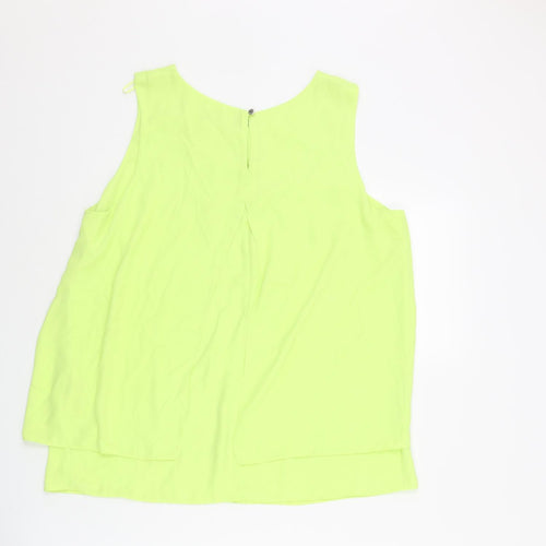 Wallis Womens Green Polyester Camisole Blouse Size 14 Round Neck - Layered