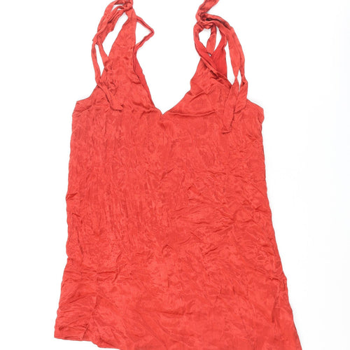 Urban Outfitters Womens Red Polyester Slip Dress Size M V-Neck Tie - Bow