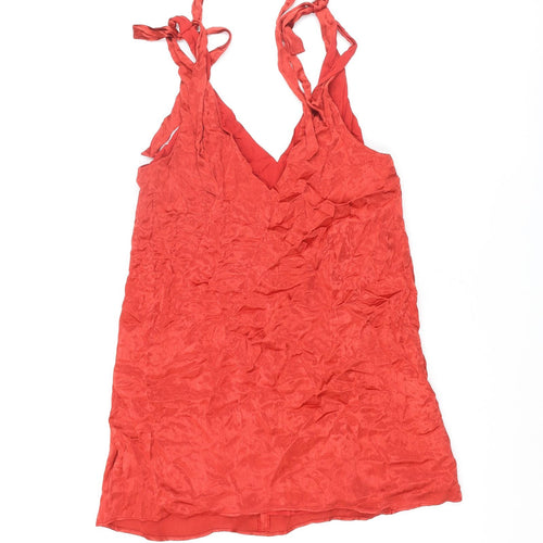 Urban Outfitters Womens Red Polyester Slip Dress Size M V-Neck Tie - Bow
