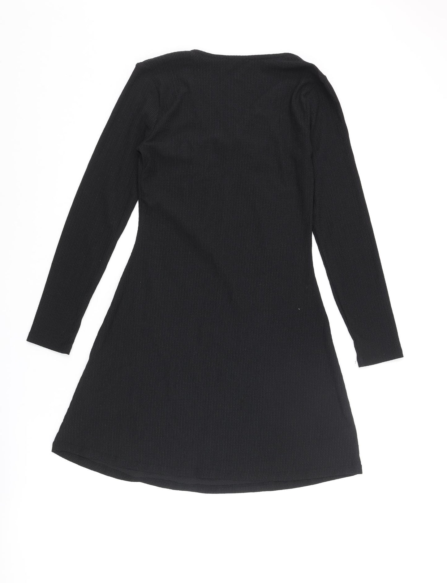 New Look Womens Black Polyester A-Line Size 8 V-Neck Tie - Keyhole