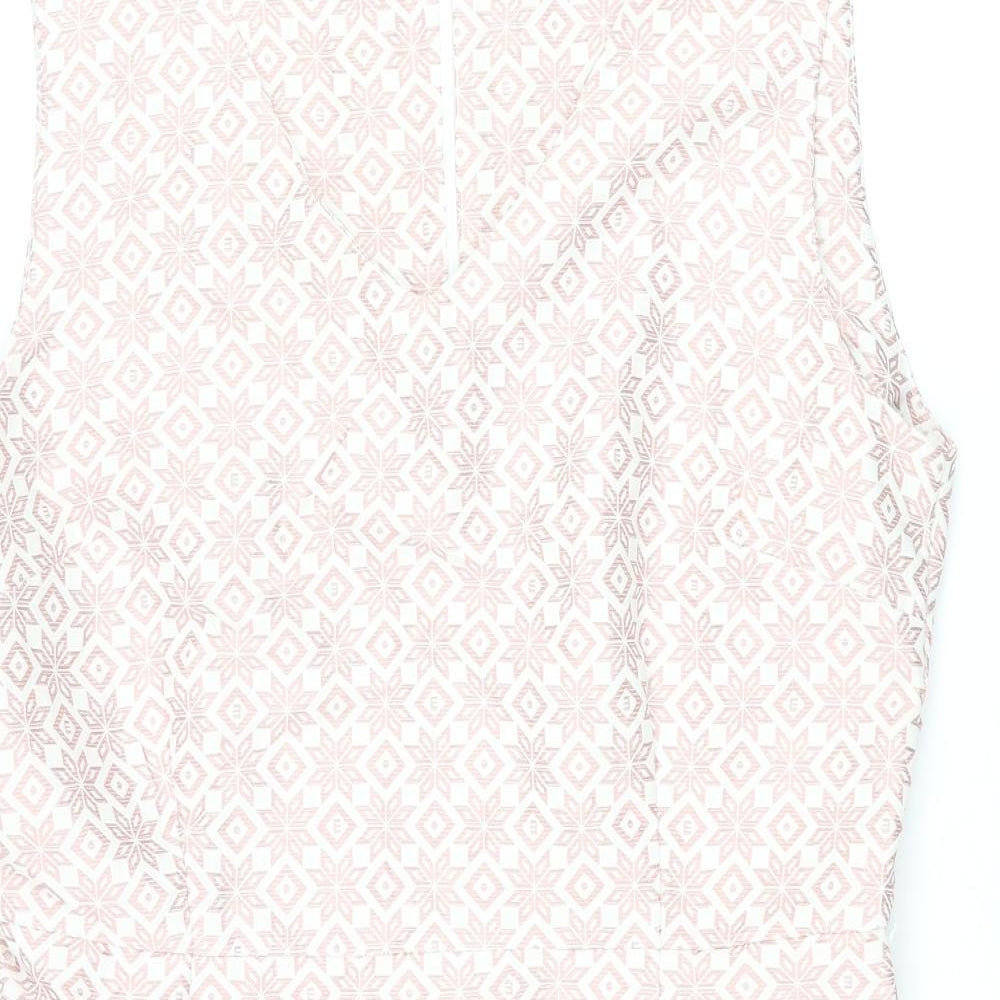 Collection London Womens Pink Geometric Polyester Shift Size 14 V-Neck Zip