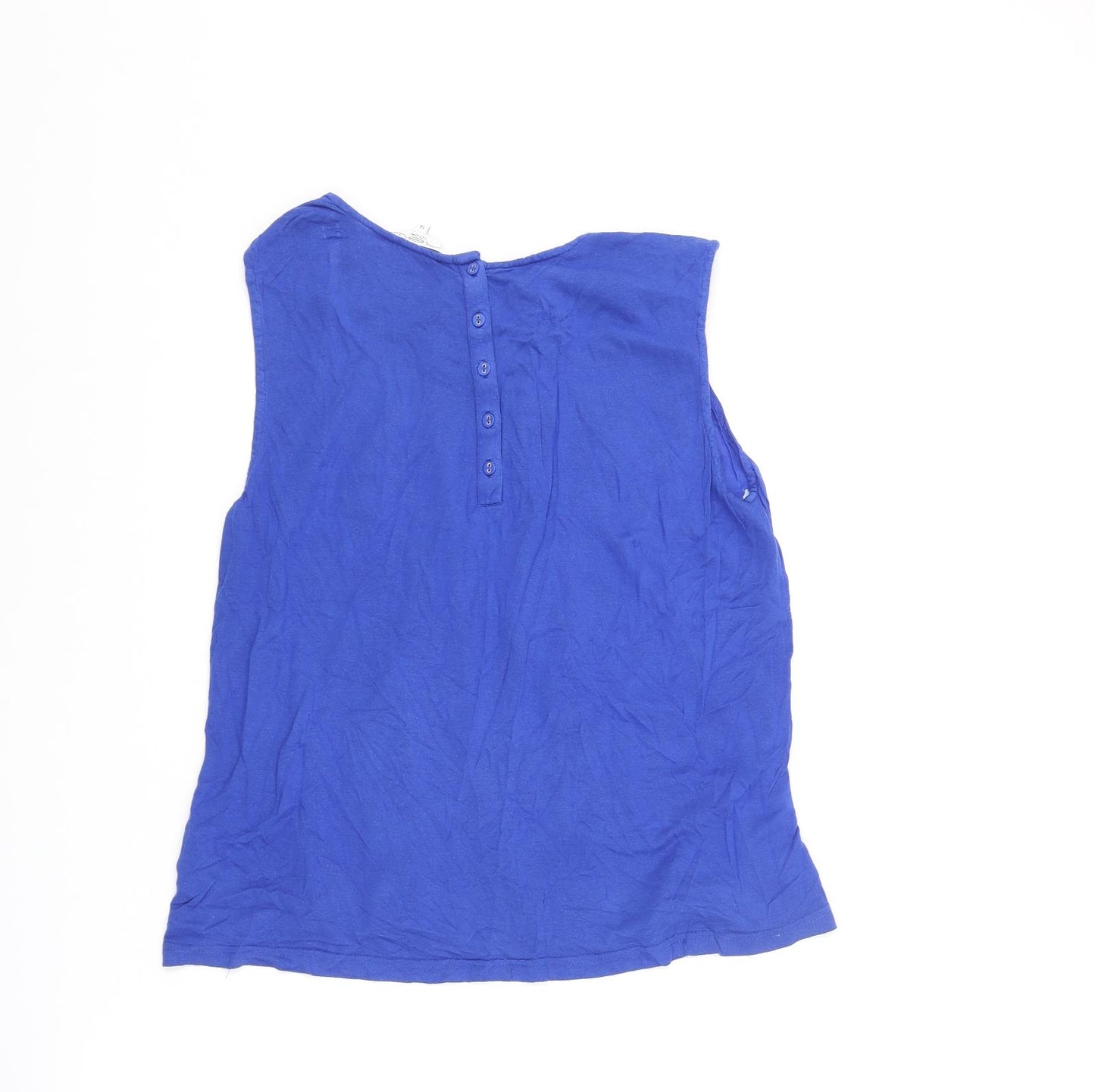 New Look Womens Blue Viscose Camisole Blouse Size 14 Round Neck