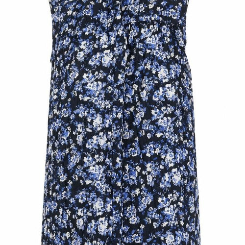 Jack Wills Womens Blue Floral Viscose Camisole Blouse Size 8 Collared