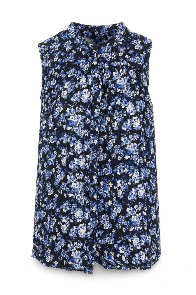 Jack Wills Womens Blue Floral Viscose Camisole Blouse Size 8 Collared