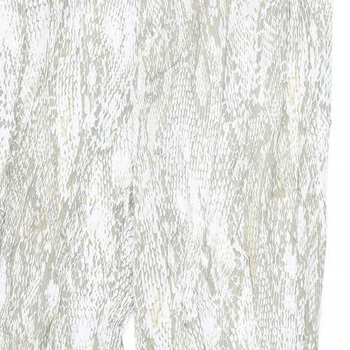 Zara Womens Beige Animal Print Viscose Trousers Size M L33 in Regular Zip - Snake Print