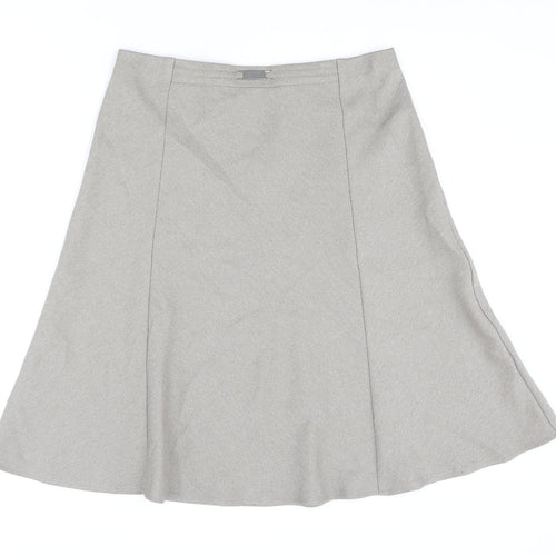EWM Womens Beige Polyester A-Line Skirt Size 14 - Buckle