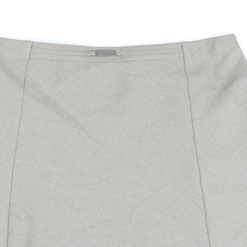 EWM Womens Beige Polyester A-Line Skirt Size 14 - Buckle