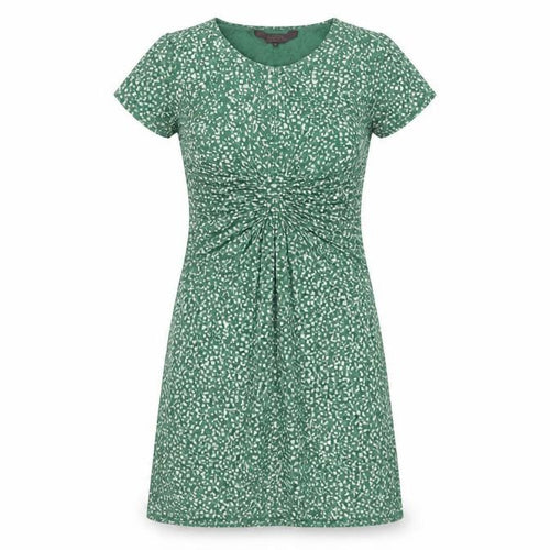 Great Plains London Womens Green Polka Dot Viscose Shift Size XS V-Neck Pullover - Rouched