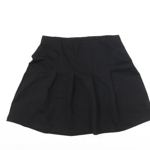 H&M Womens Black Viscose Pleated Skirt Size S
