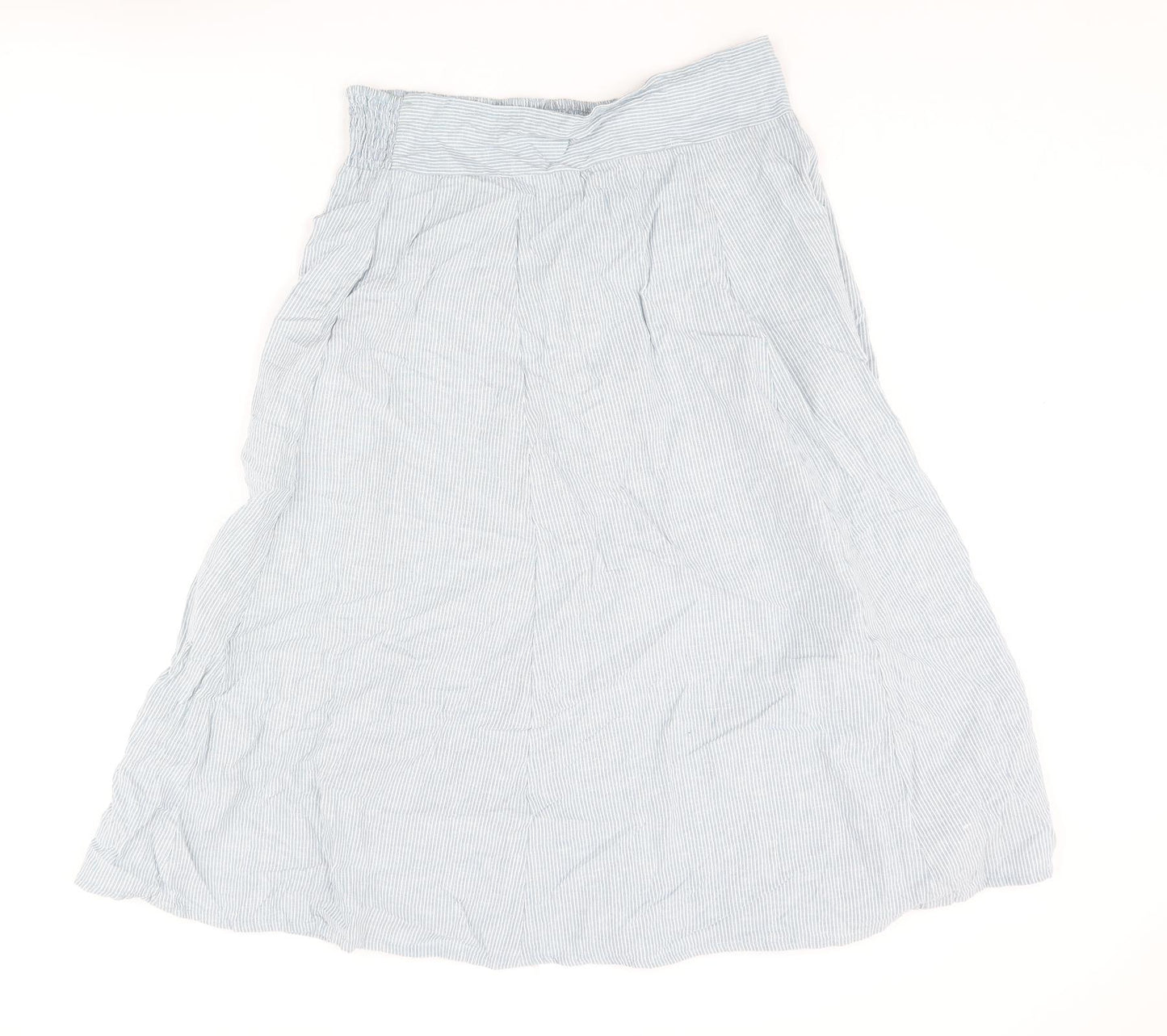 Goubi Womens Blue Striped Cotton A-Line Skirt Size M - Logo