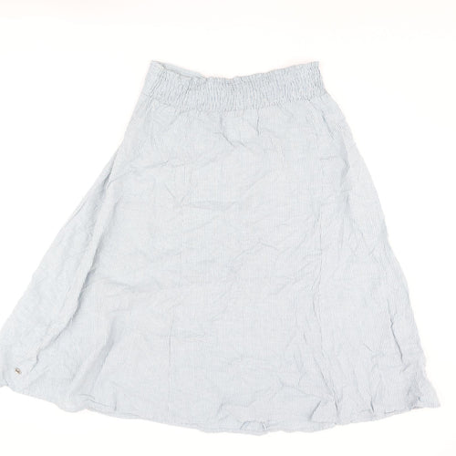 Goubi Womens Blue Striped Cotton A-Line Skirt Size M - Logo
