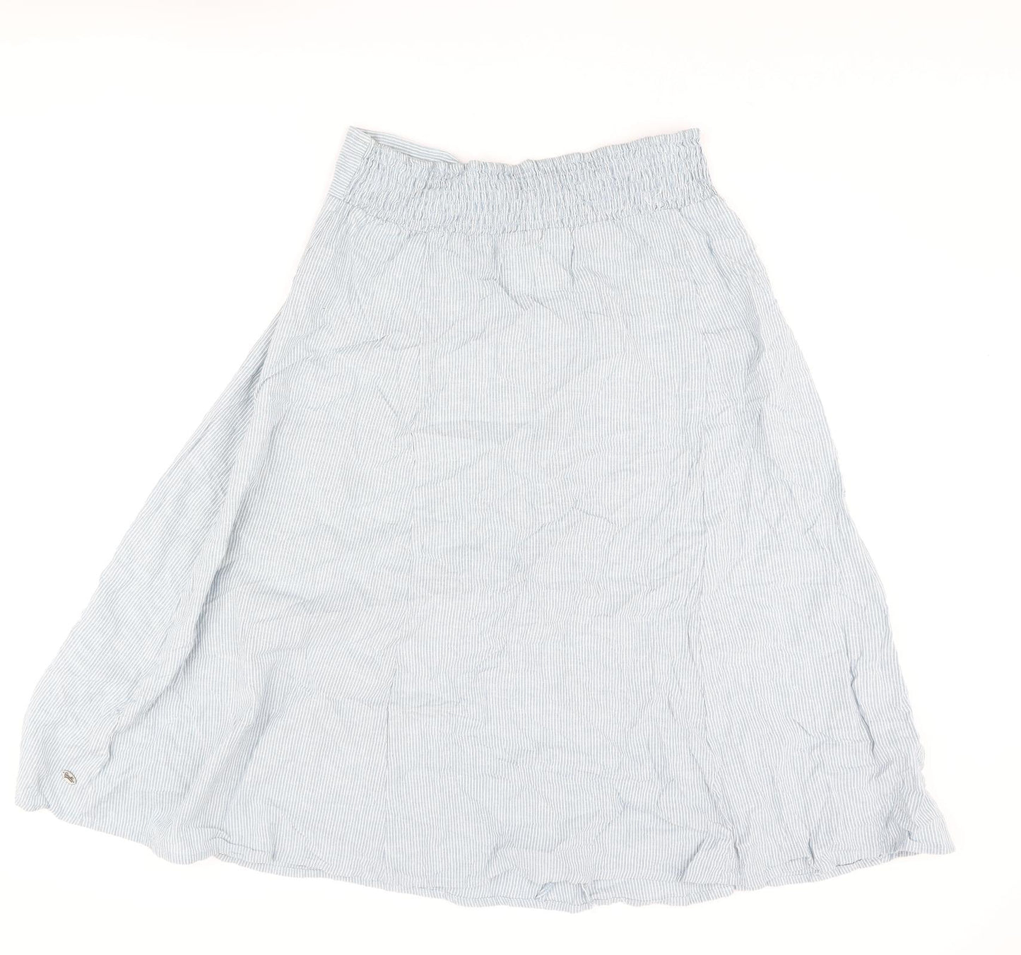 Goubi Womens Blue Striped Cotton A-Line Skirt Size M - Logo