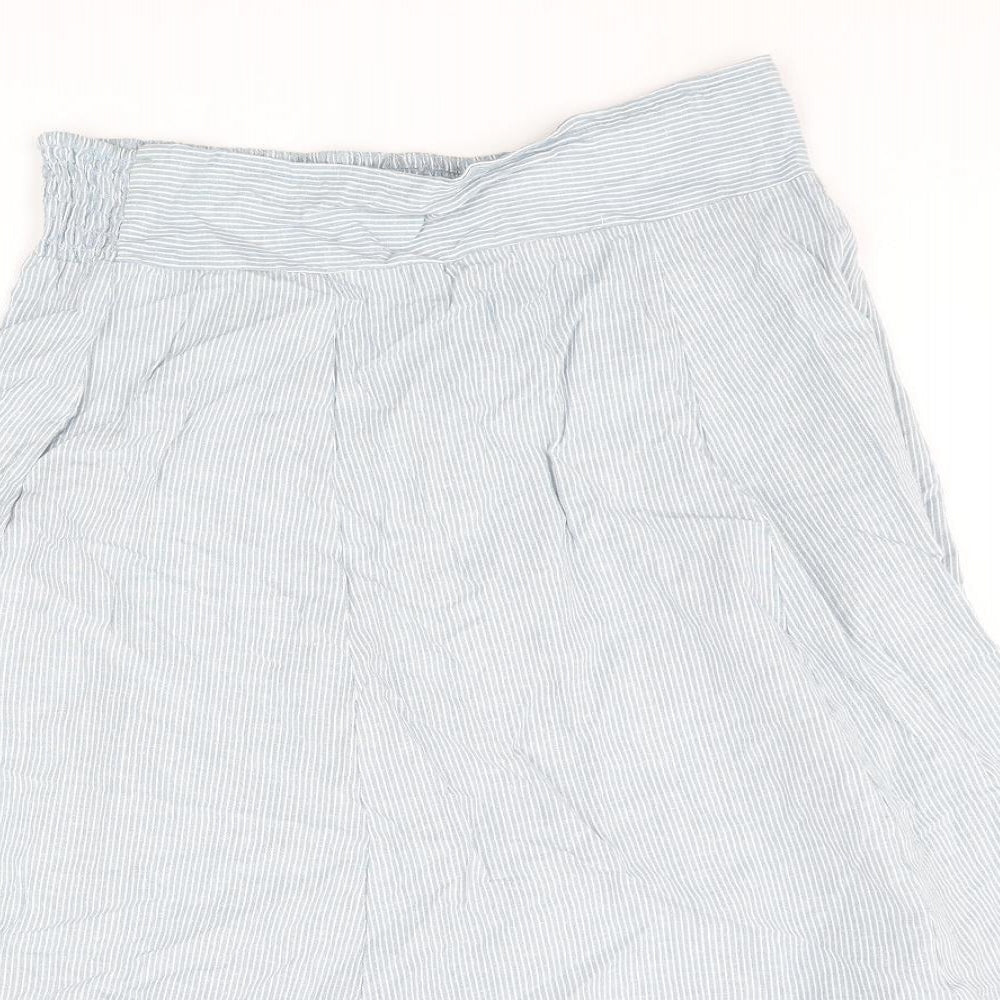 Goubi Womens Blue Striped Cotton A-Line Skirt Size M - Logo