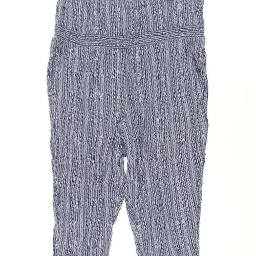 Gap Womens Blue Geometric Viscose Jumpsuit One-Piece Size XL L26 in Pullover - Drawstring Waist