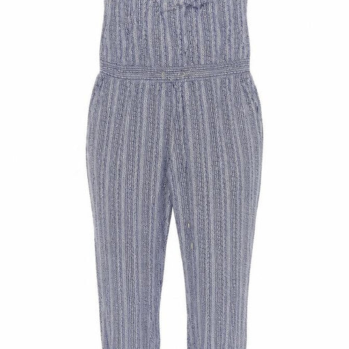 Gap Womens Blue Geometric Viscose Jumpsuit One-Piece Size XL L26 in Pullover - Drawstring Waist